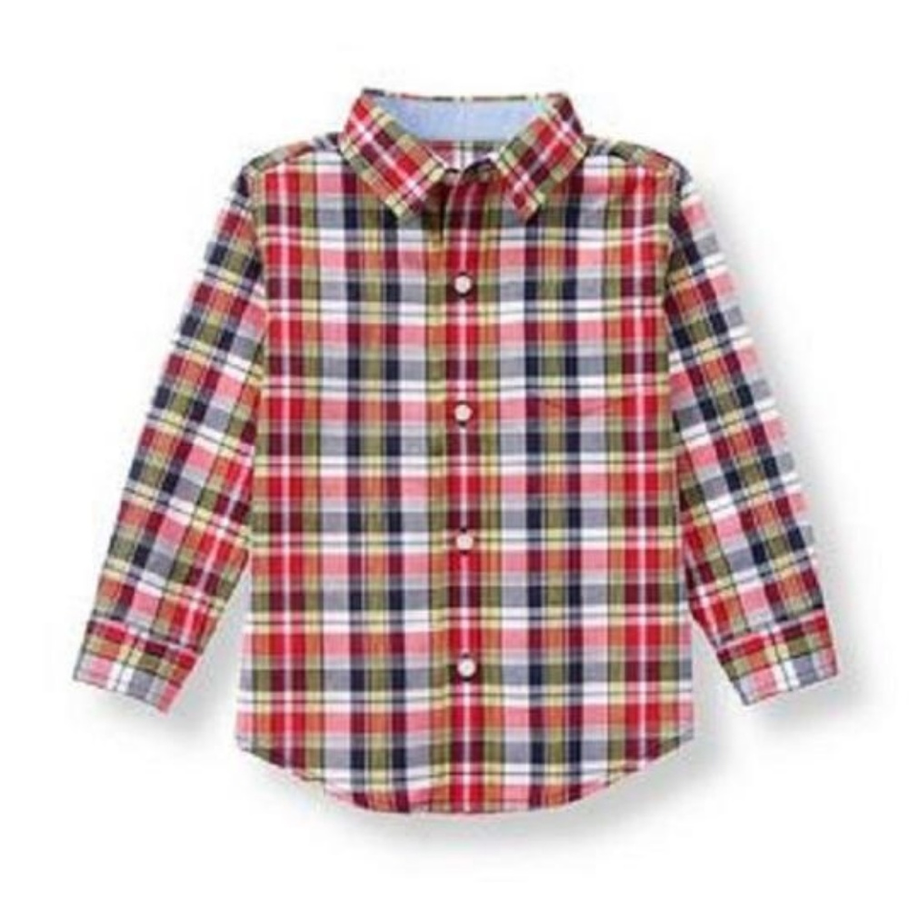 Janie and Jack NWT Red Plaid Boys Cotton Shirt 5